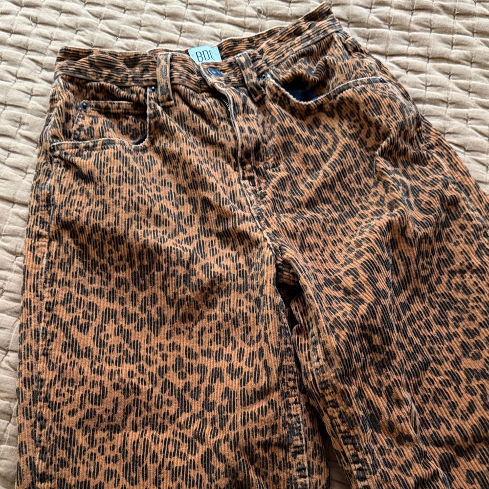 BDG Leopard-Print High-Rise Straight Jeans in Brown and Black
